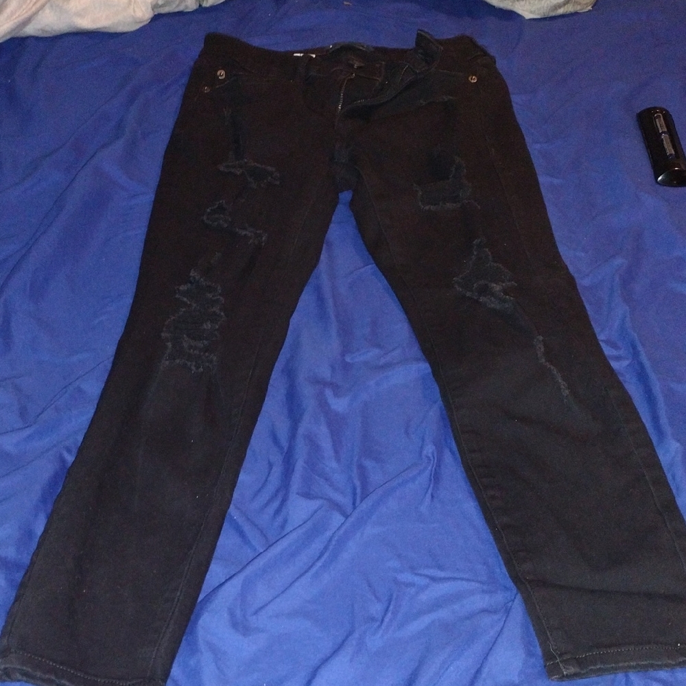 Aeropostale Black Distressed Girls Skinny Jeans